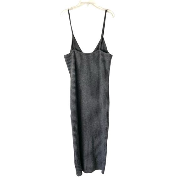 7 For All Mankind Gray NWTs Ribbed Knit Sweater Midi Dress size large - Picture 4 of 8